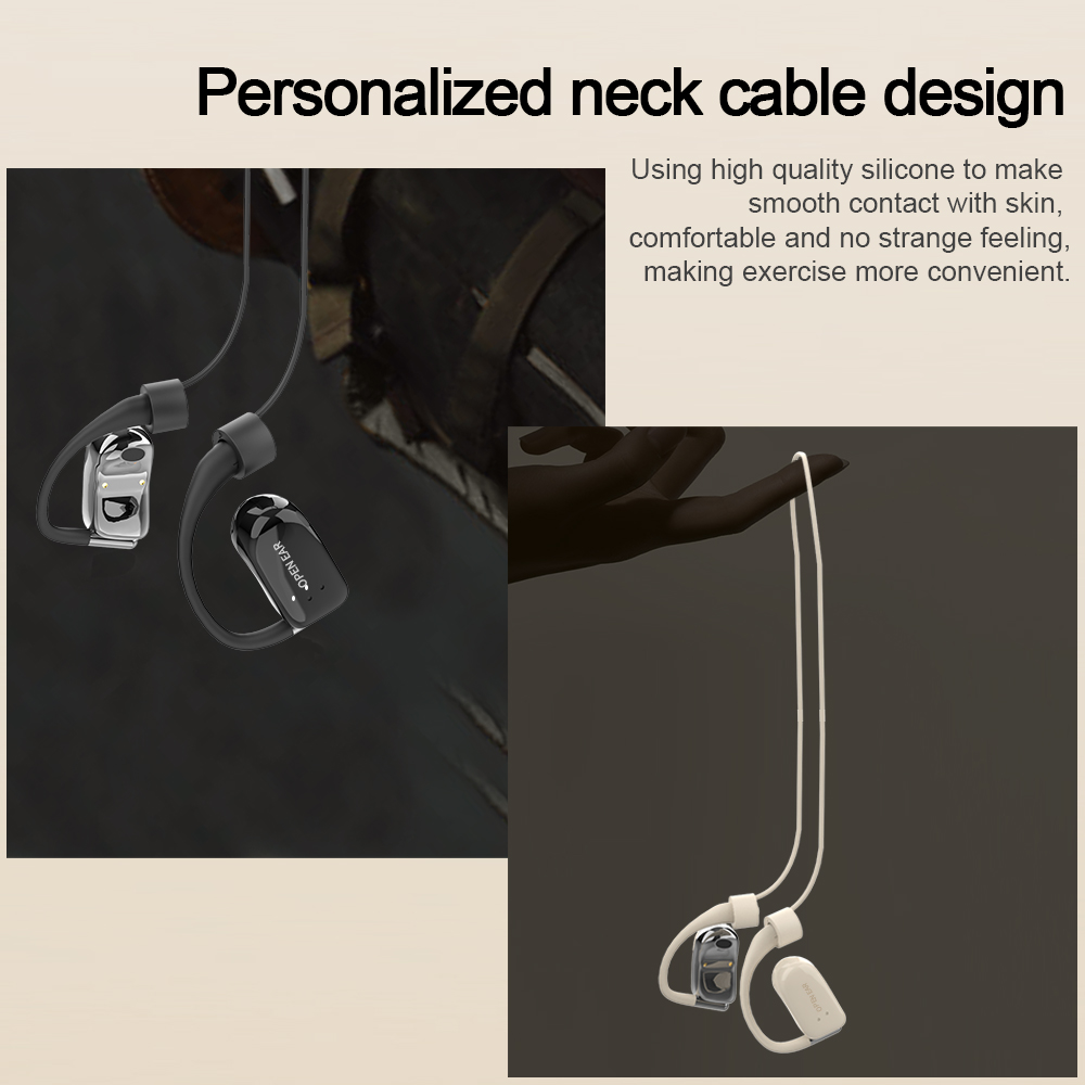 OWS Neue drahtlose Bluetooth-Sportkopfhörer, wasserdichte Open-Ear-Kopfhörer mit Mikrofon, Genre-Kopfhörer