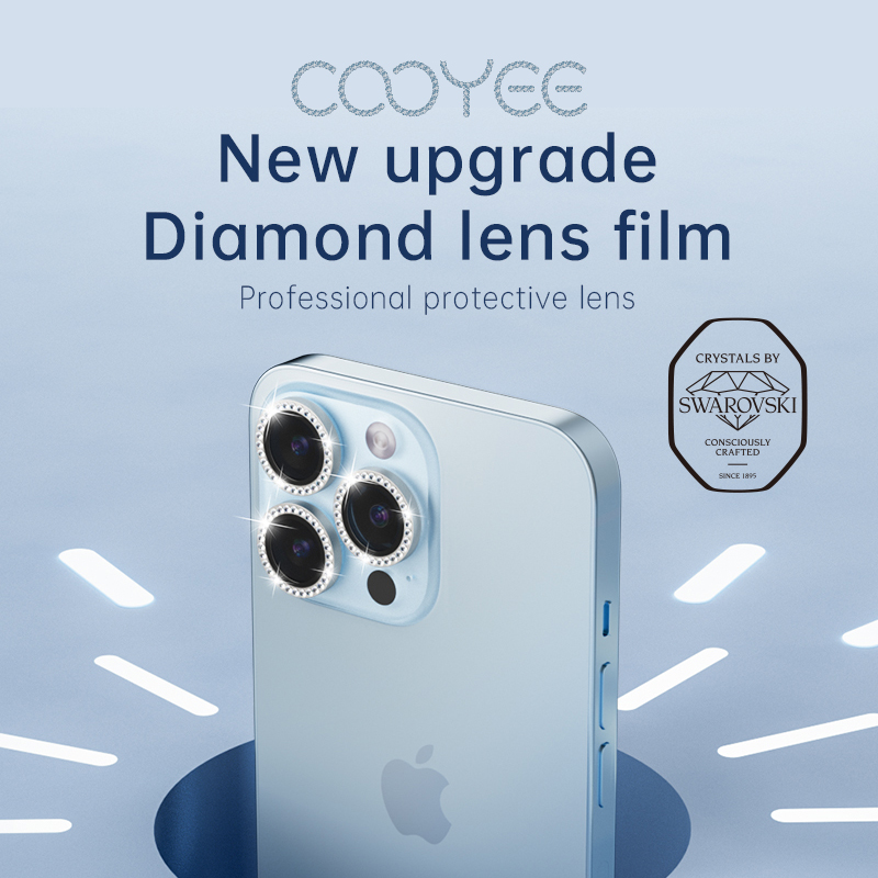 Neue Mode mit Swarovski-Diamanten, kratzfester IPhone-Kameraobjektivschutz aus gehärtetem Glas