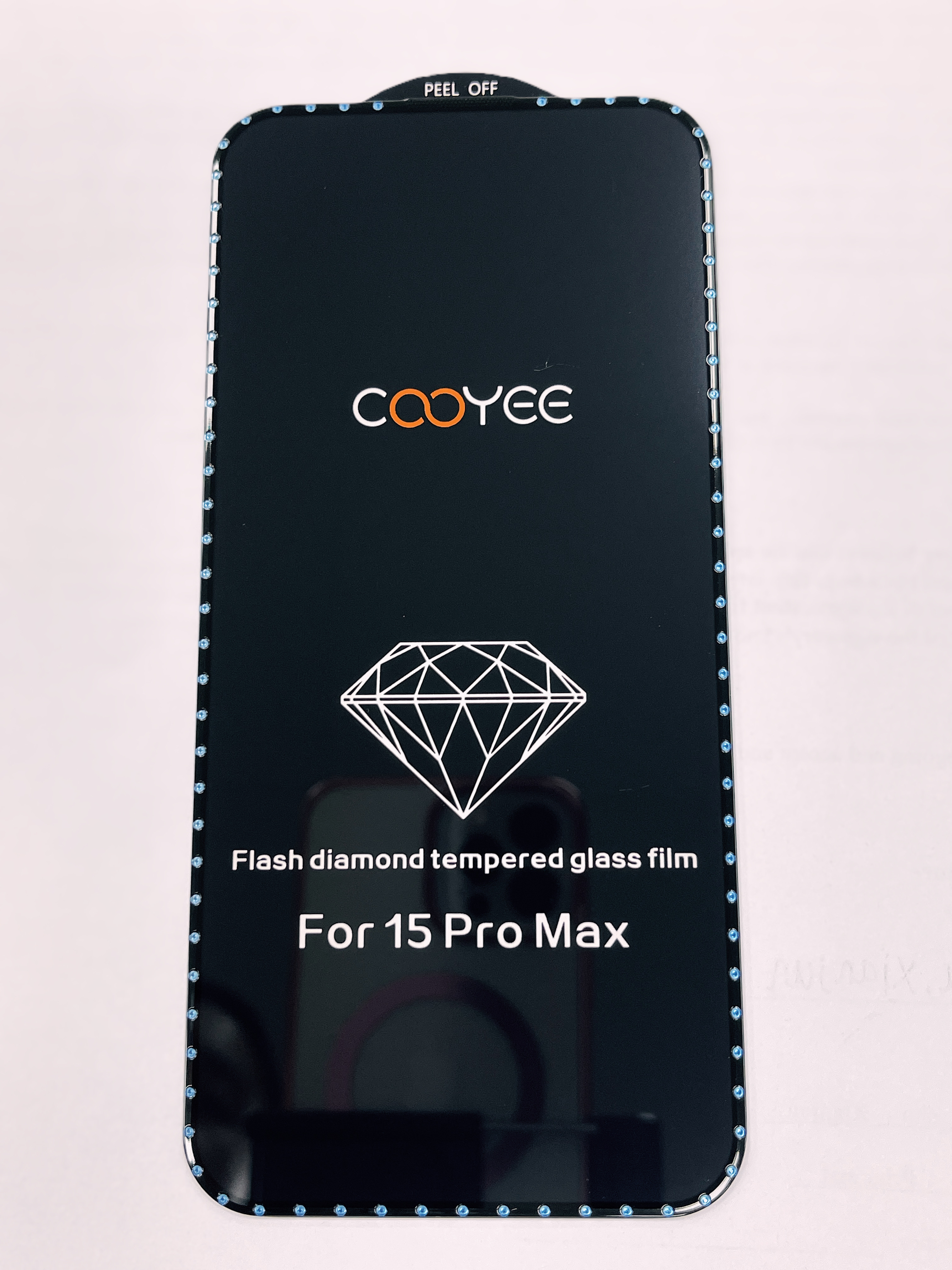 Diamond Apple 15 Pro Max Klare Displayschutzfolie aus gehärtetem Glas für Mobiltelefone, Drop-Folie, vollständige Bildschirmabdeckung, Antihaft-Fingerabdrücke